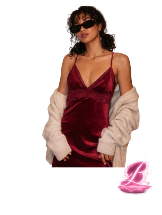 Pink Rose Dresses & Skirts - 🇺🇸 Pink Rose Velvet Slip Dress - Nordstrom Rack - Small